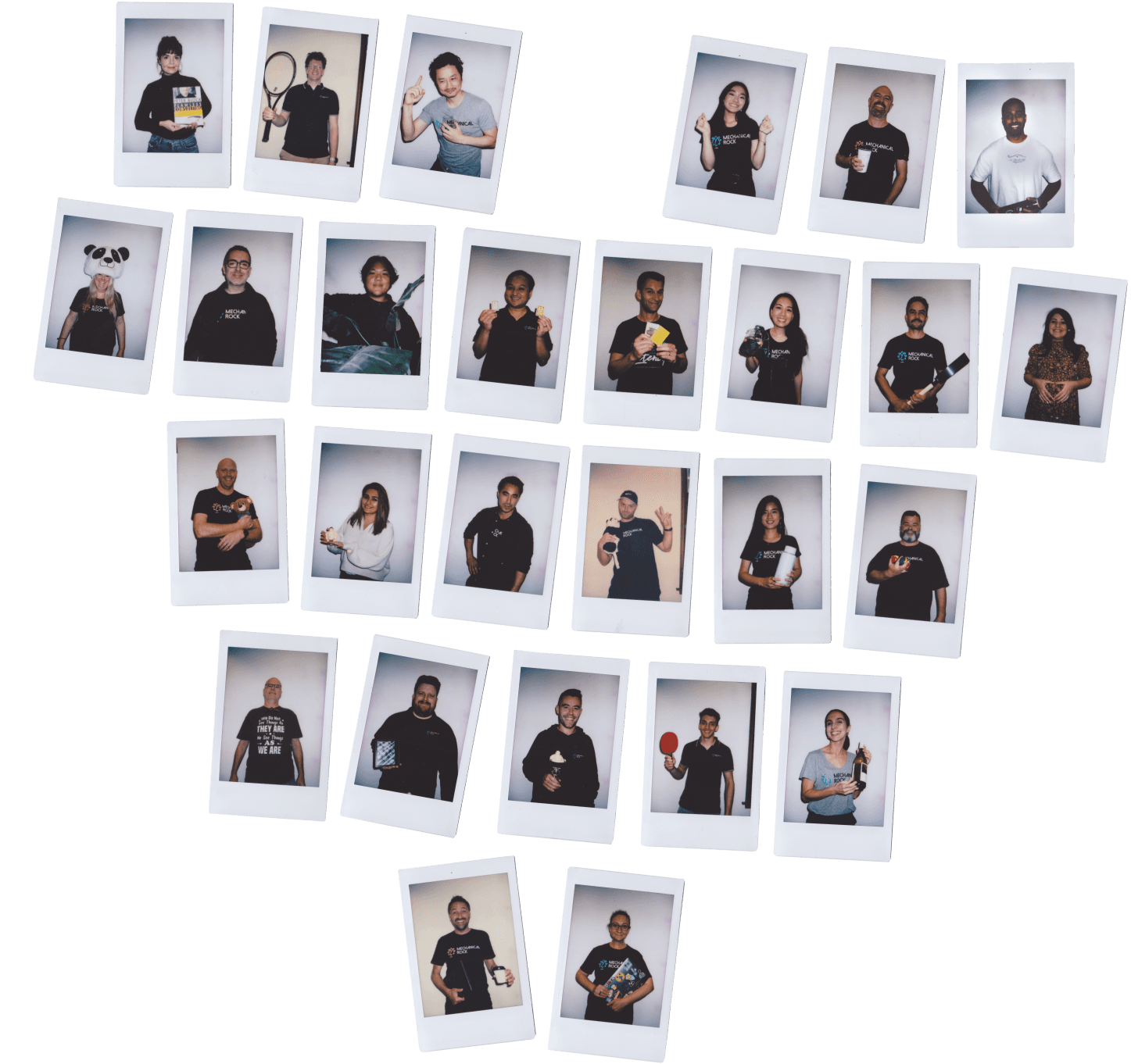 Poloroid photos of our team